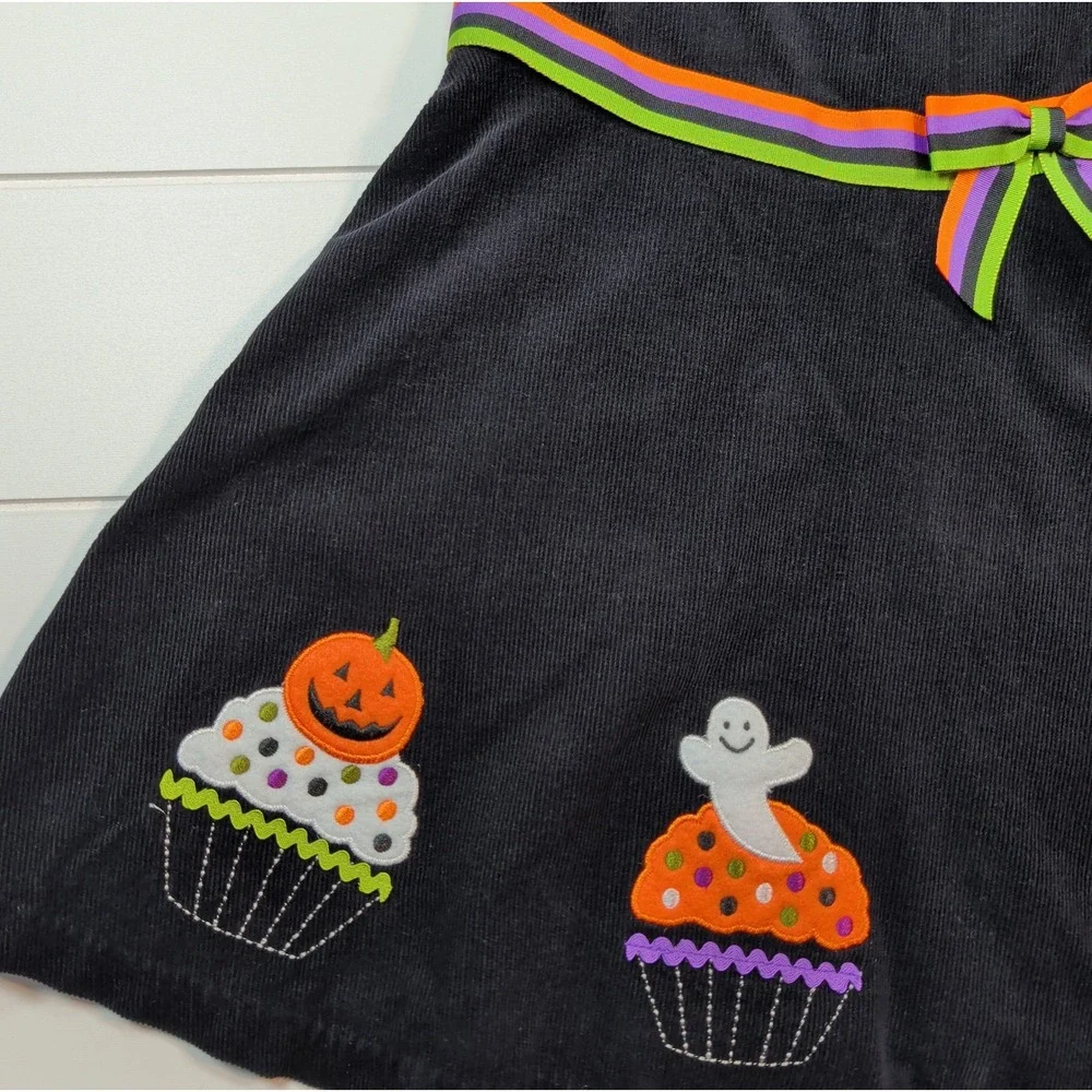 Allison Ann Dress Girls Set 6 Black Purple Halloween Cupcake Corduroy Girlcore